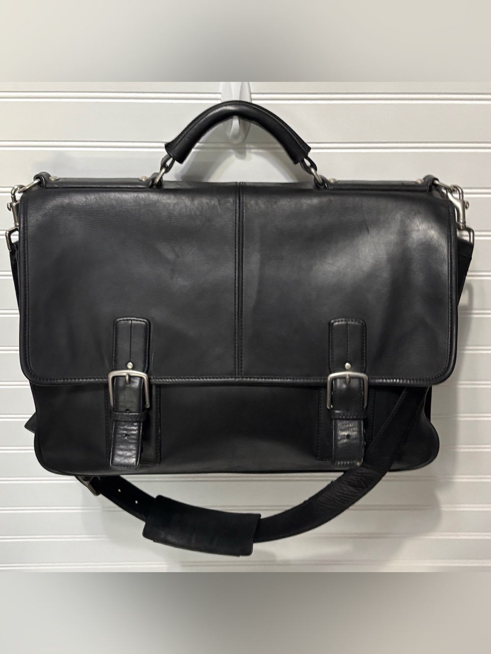 Coach Thompson Vintage Black Leather Executive Briefcase Laptop Bag F06455